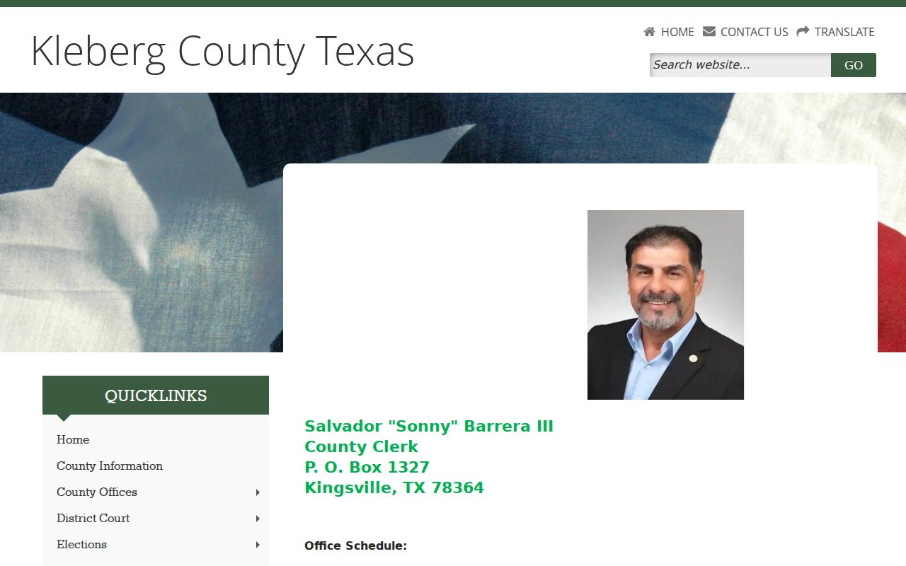 Kleberg County warrant search and County Clerk criminal-record access